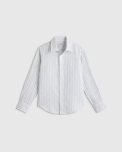 Quince Kids' 100% European Linen Long Sleeve Shirt In Multi