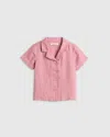 Quince 100% European Linen Short Sleeve Camp Shirt In Mauve Mist