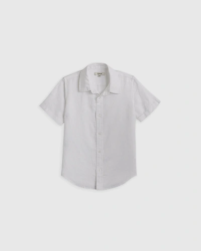 Quince 100% European Linen Short Sleeve Shirt In White