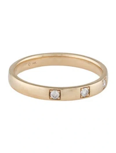 Pre-owned Quince 14k Diamond 3 Stone Inlay Band In Multicolor