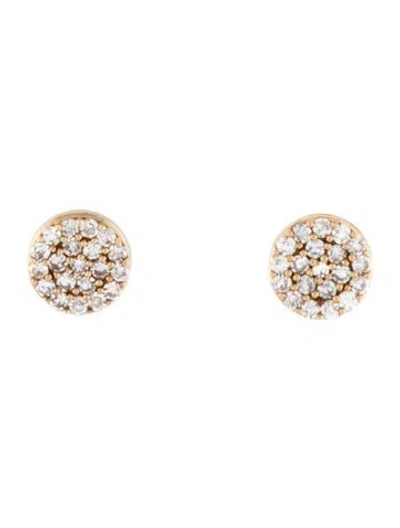 Pre-owned Quince 14k Diamond Round Stud Earrings In Multicolor