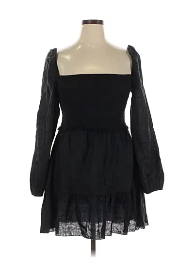 Pre-owned Quince 3/4 Sleeve Top Black Sweetheart Neckline Tops