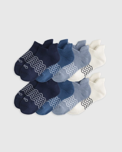 Quince Ankle Socks 8-pack In Light Blue/bright Blue/navy Marl