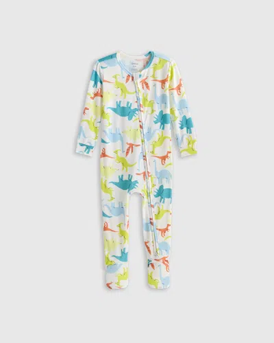 Quince Kids' Bamboo Footie Pajama In Colorful Dinos