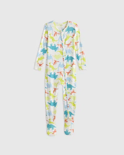 Quince Kids' Bamboo Footie Pajama In Colorful Dinos