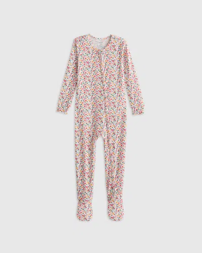 Quince Kids' Bamboo Footie Pajama In Ditsy Floral
