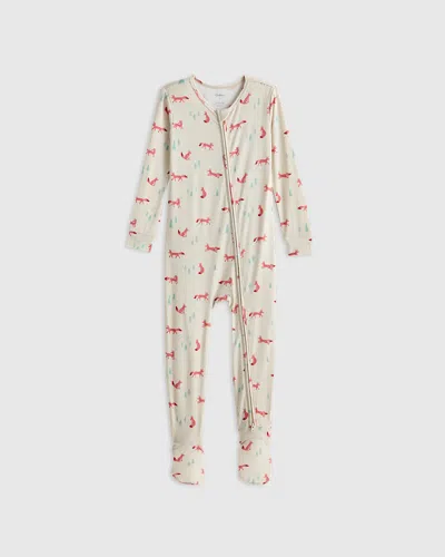 Quince Kids' Bamboo Footie Pajama In Fox