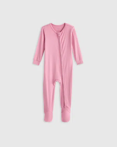 Quince Kids' Bamboo Footie Pajama In Misty Rose