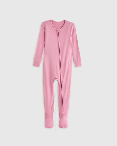 Quince Kids' Bamboo Footie Pajama In Misty Rose