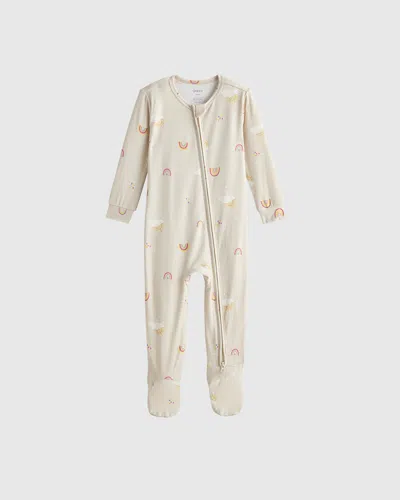 Quince Kids' Bamboo Footie Pajama In Rainbows