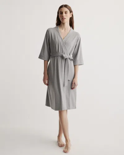 Quince Bamboo Jersey Robe In Heather Grey