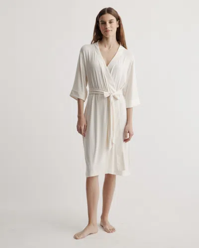 Quince Bamboo Jersey Robe In Ivory