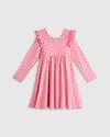 Quince Bamboo Long Sleeve Flutter Twirl Dress In Pink