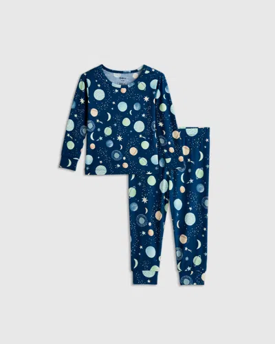 Quince Kids' Bamboo Long Sleeve Pants Pajama Set In Celestial Dreams