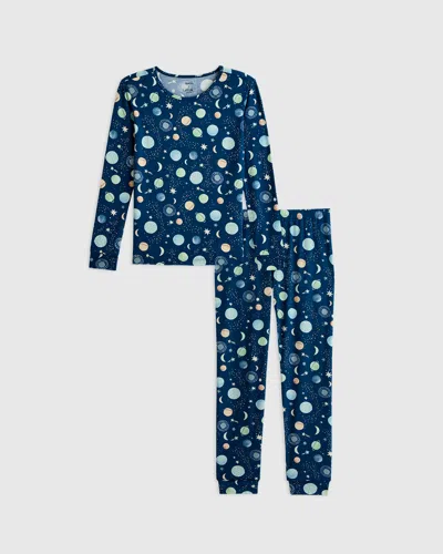 Quince Kids' Bamboo Long Sleeve Pants Pajama Set In Celestial Dreams