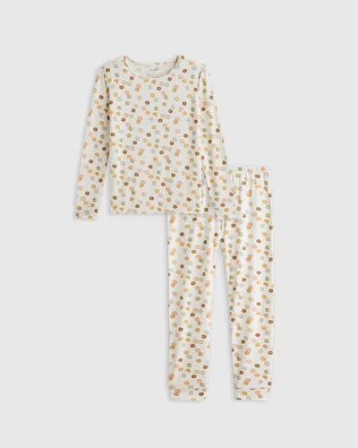 Quince Kids' Bamboo Long Sleeve Pants Pajama Set In Yummy Donuts