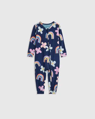 Quince Kids' Bamboo One Piece Pajama In Blue