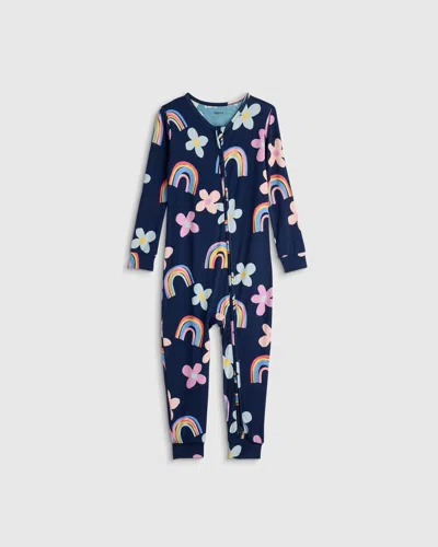 Quince Kids' Bamboo One Piece Pajama In Blue