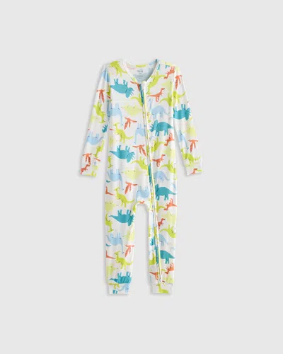 Quince Kids' Bamboo One Piece Pajama In Colorful Dinos