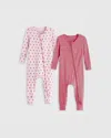 QUINCE BAMBOO ONE PIECE PAJAMAS 2-PACK BABY GIRL