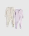 QUINCE BAMBOO ONE PIECE PAJAMAS 2-PACK BABY GIRL
