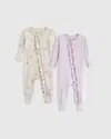 QUINCE BAMBOO ONE PIECE RUFFLE PAJAMAS 2-PACK