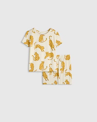Quince Kids' Bamboo Short Sleeve And Shorts Pajama Set In Multi