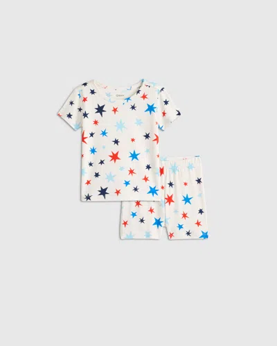 Quince Kids' Bamboo Short Sleeve And Shorts Pajama Set In Multi