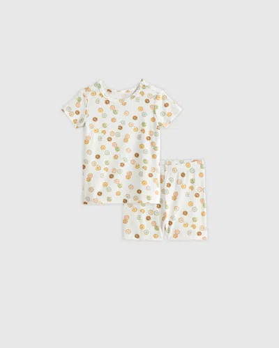 Quince Kids' Bamboo Short Sleeve And Shorts Pajama Set In Yummy Donuts