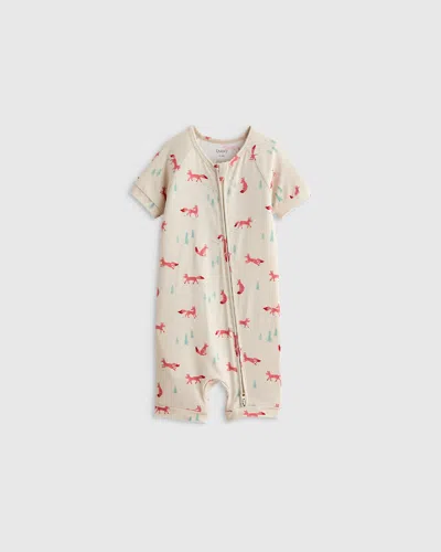 Quince Kids' Bamboo Shortie Onesie Pajama In Fox