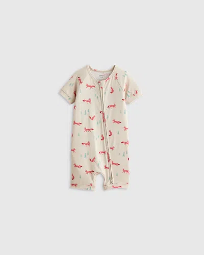 Quince Kids' Bamboo Shortie Onesie Pajama In Fox