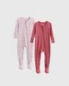 QUINCE BAMBOO TIGHT FIT FOOTIE PAJAMAS 2-PACK BABY GIRL