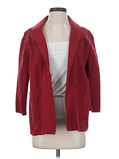 Pre-owned Quince Blazer Jacket In Burgundy