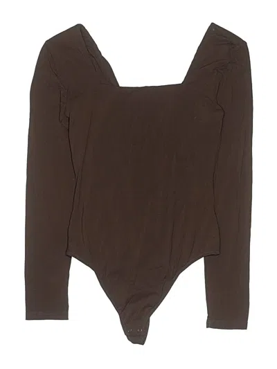 Pre-owned Quince Bodysuit In Brown