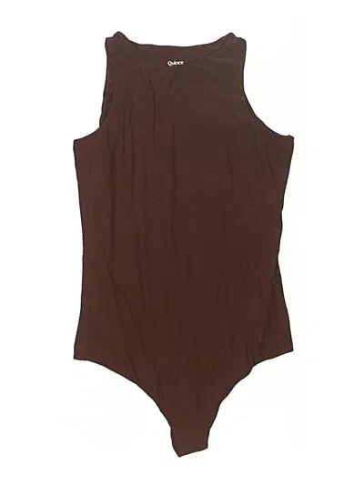 Pre-owned Quince Bodysuit In Brown