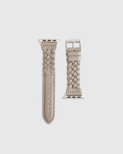 Quince Braided Leather Apple Watch Band In Dune