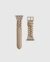 Quince Braided Leather Apple Watch Band In Gray