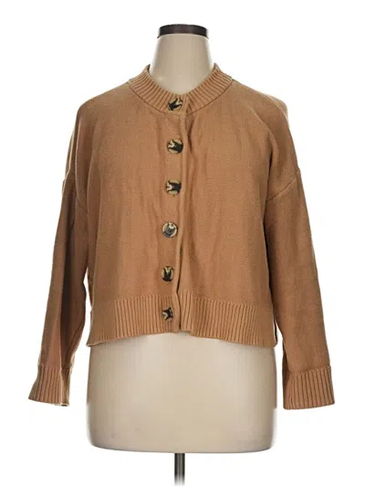 Pre-owned Quince Cardigan Sweater In Brown