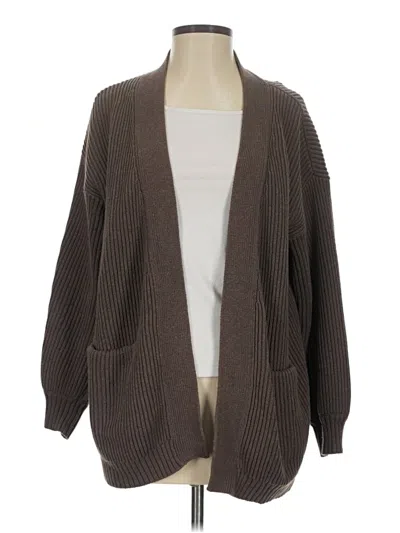 Pre-owned Quince Cardigan Sweater In Brown