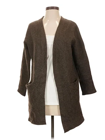 Pre-owned Quince Cardigan Sweater In Brown