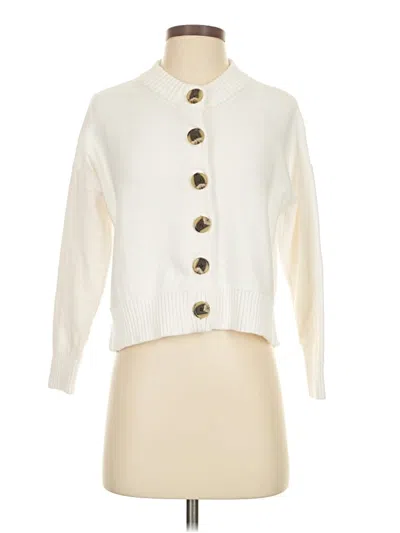 Pre-owned Quince Cardigan Sweater In White