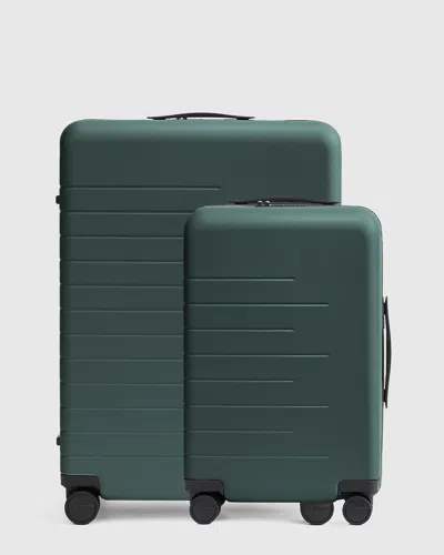 Quince Carry-on 20" & Check-in 27" Hard Shell Suitcase Bundle In Dark Green