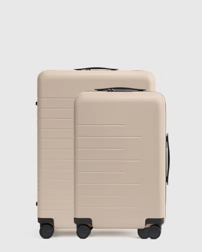 Quince Carry-on 21" & Check-in 24" Hard Shell Suitcase Bundle In Tan