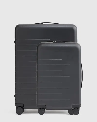 Quince Carry-on 21" & Check-in 27" Hard Shell Suitcase Bundle In Black