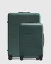 Quince Carry-on 21" & Check-in 27" Hard Shell Suitcase Bundle In Dark Green