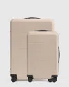 Quince Carry-on 21" & Check-in 27" Hard Shell Suitcase Bundle In Tan