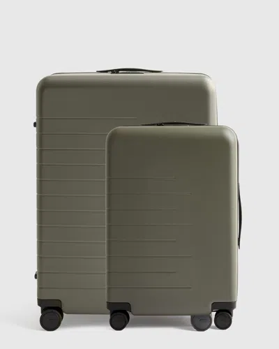 Quince Carry-on & Medium Check-in Suitcase Bundle In Green