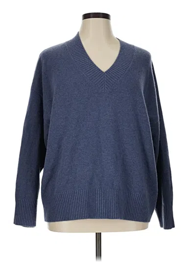 Pre-owned Quince Cashmere Pullover Sweater In Blue