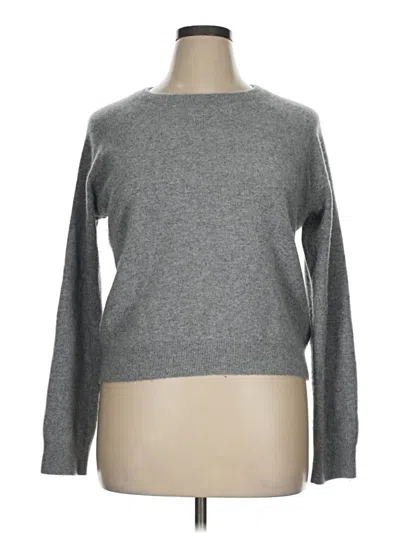Pre-owned Quince Cashmere Pullover Sweater In Gray