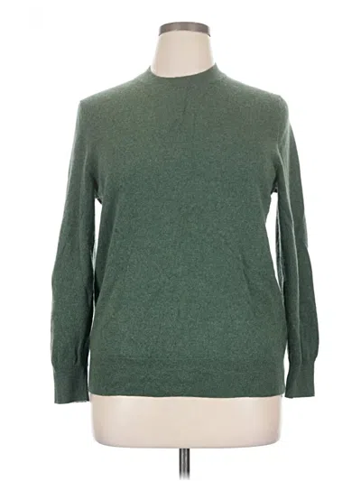 Pre-owned Quince Cashmere Pullover Sweater In Green